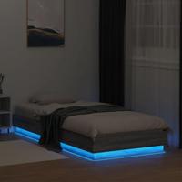 Bedframe met LED-verlichting grijs sonoma eikenkleur 100x200 cm - thumbnail
