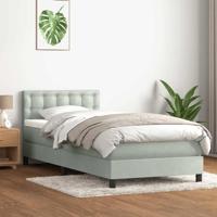 Boxspring met matras fluweel lichtgrijs 80x210 cm - thumbnail