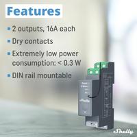 Shelly Shelly Qubino Wave PRO 2 DIN-railrelais Z-Wave - thumbnail