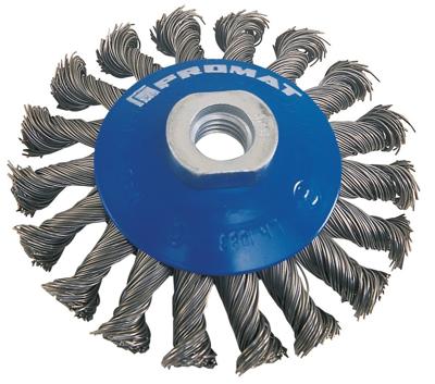 Promat/Tecwerk Staaldraadborstel | d. 115 mm draaddikte 0,5 mm | staal 15 mm | 12500 min-¹ - 4000841149