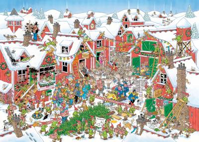 Jumbo Jan van haasteren legpuzzel - het dorp van de kerstman, 1000st. - thumbnail