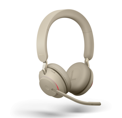 Evolve2 65 MS Stereo Beige - Bluetooth Headset - on-ear - Bluetooth adapter - USB-A - noise isolating - beige