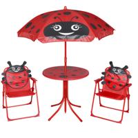 3-delige Bistroset voor kinderen met parasol rood - thumbnail