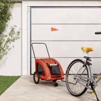 VidaXL Hondenfietstrailer oxford stof en ijzer oranje - thumbnail