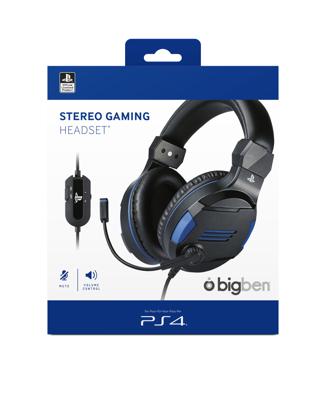 Bigben Interactive PS4OFHEADSETV3 hoofdtelefoon/headset Hoofdband Zwart, Blauw