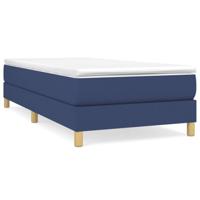 Boxspring met matras stof blauw 90x200 cm - thumbnail