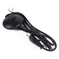 Eurosnoer 2x0,75qmm met vloerschakelaar zwart 2m - 1065310 - thumbnail