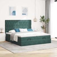 Ottoman bed met matrassen en LED's 160x200cm fluweel - thumbnail
