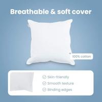 VidaXL Hoofdkussen met kussen wit 80 x 80 cm katoen - thumbnail