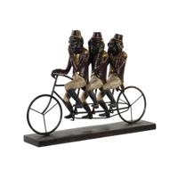Decoratieve figuren DKD Home Decor Aap Driewieler Zwart Gouden Metaal Hars Koloniaal (40 x 9 x 31 cm) - thumbnail