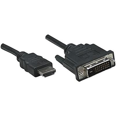 Manhattan 372503-CG HDMI-kabel HDMI / DVI Adapterkabel HDMI-A-stekker, DVI-D 24+1-polige stekker 1.80 m Zwart Schroefbaar Manhattan 372503-CG HDMI-kabel HDMI / DVI Adapterkabel HDMI-A-stekker, DVI-D 24+1-polige stekker 1.80 m Zwart Schroefbaar