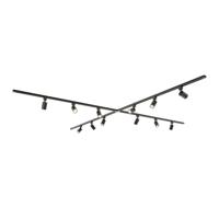 Taros Railverlichting Pakket - X-vorm - 4x 1,5m rail - 12 railspots - Incl. 2700K GU10 - IP20 - Modulair - 230V - thumbnail