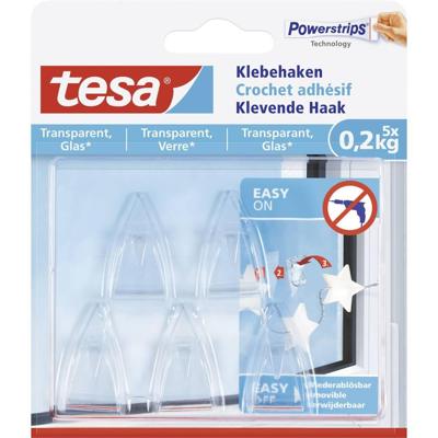 Klevende haak tesa® 0,2kg transparant 5 stuks