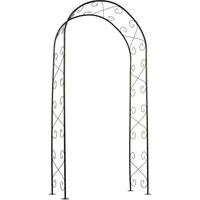 NATUUR Gegalvaniseerde stalen pergola, zwart epoxy gelakt, scroll decor - H230 x 100 x 37 cm - thumbnail