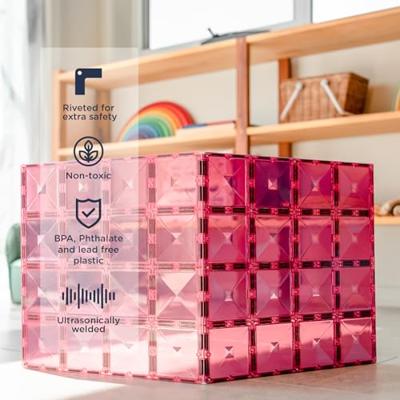 Connetix Base Plate Pastel Roze/Rood 2 stuks