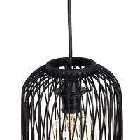 QAZQA Landelijke buiten hanglamp zwart rotan 3-lichts - Calamus - thumbnail