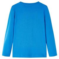 Kindershirt met lange mouwen voetbalspelerprint 140 kobaltblauw - thumbnail