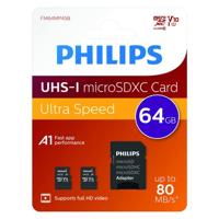 Geheugenkaart Philips micro SDXC Class 10 UHS-I U1 64GB 2 stuks - thumbnail