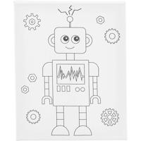 Creativ Company Schildercanvas met print, robot, d: 1,6 cm, afm 24x30 cm, 360 gr, 1 stuk - thumbnail