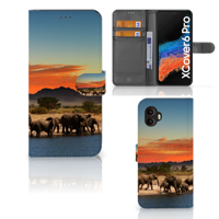 Samsung Galaxy Xcover 6 Pro | Telefoonhoesje | Met pasjeshouder | Olifanten - thumbnail