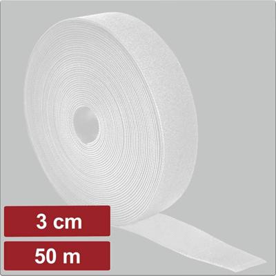 Electronic Garage EG25CA125 Klittenband Om te bundelen Haak- en lusdeel (l x b) 50 m x 3 cm Wit 50 m