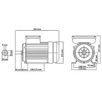 Elektromotor 1 fase 2,2 kW/3 pk 2-polig 2800 rpm aluminium - thumbnail