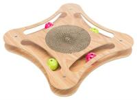 TRIXIE KRABKARTON MET SPEELGOED HOUT 35X35X4 CM - thumbnail