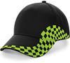 Beechfield CB159 Grand Prix Cap - Black/Lime Green - One Size - thumbnail