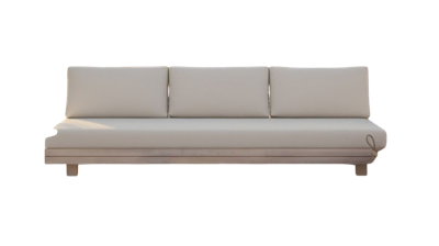 Los Angeles bench 3-seater oyster steel/acacia off-white Eurofar - Eurofar