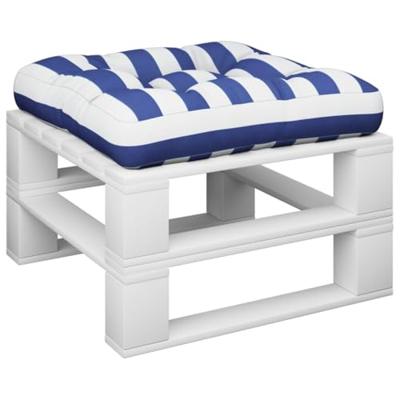 VidaXL Palletkussen 60x61,5x10 cm gestreept oxford stof blauw wit
