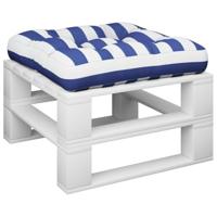 VidaXL Palletkussen 60x61,5x10 cm gestreept oxford stof blauw wit - thumbnail