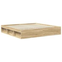 Bedframe met hoofdeinde Sonoma 200 x 200 cm Massief grenenhout - thumbnail