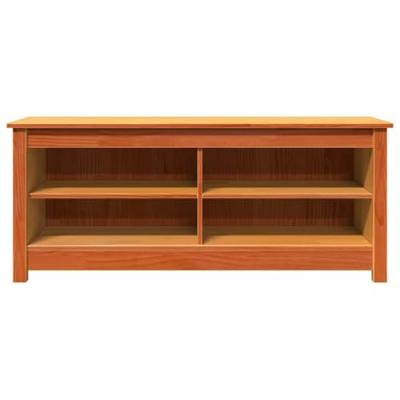 VidaXL Opslagbank wasbruin 110 x 38 x 45,5 cm massief grenenhout VidaXL Opslagbank wasbruin 110 x 38 x 45,5 cm massief grenenhout