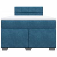 Boxspring met matras fluweel blauw 120x190 cm - thumbnail