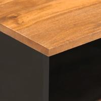 Nachtkastjes 2 st massief mangohout bruin en zwart - thumbnail