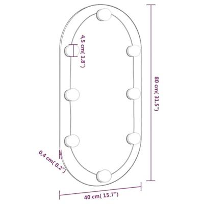 VidaXL Spiegel met led-verlichting ovaal 80x40 cm glas