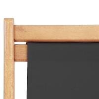 Strandstoel inklapbaar stof en houten frame grijs - thumbnail