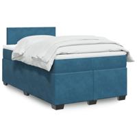 Boxspring met matras fluweel blauw 120x190 cm - thumbnail