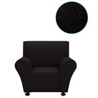 vidaXL Stretch meubelhoes voor fauteuil zwart polyester jersey - thumbnail