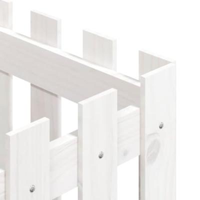 VidaXL Plantenbak met hekontwerp 40x40x40 cm massief grenenhout wit