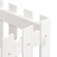 VidaXL Plantenbak met hekontwerp 40x40x40 cm massief grenenhout wit - thumbnail