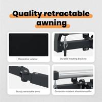 VidaXL Inklapbaar zonnescherm zwart 350 x 250 cm stof - thumbnail