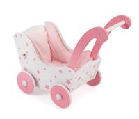 Houten poppenwagen Pink Stars - thumbnail