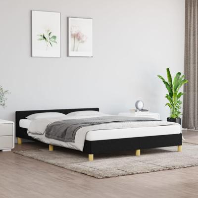 Bedframe met hoofdeinde stof zwart 140x200 cm Bedframe met hoofdeinde stof zwart 140x200 cm