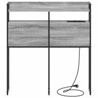 Hoofdbord met plank met opslag Grijs sonoma 100 cm Bewerkt hout - thumbnail