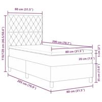 Boxspring bed met matras Lichtgrijs 80 x 200 cm Fluweel - thumbnail