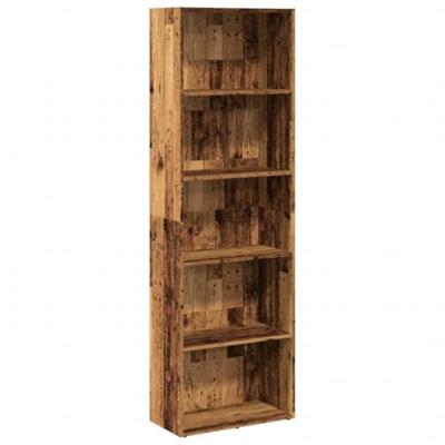 Boekenkast 60x30x189 cm bewerkt hout oud houtkleurig