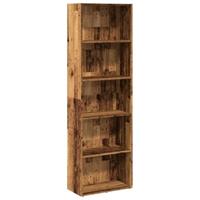 Boekenkast 60x30x189 cm bewerkt hout oud houtkleurig - thumbnail