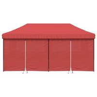 Partytent inklapbaar pop-up met 4 zijwanden bordeauxrood - thumbnail