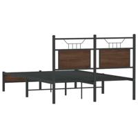 Bedframe zonder matras bewerkt hout bruin eikenkleur 120x200 cm - thumbnail